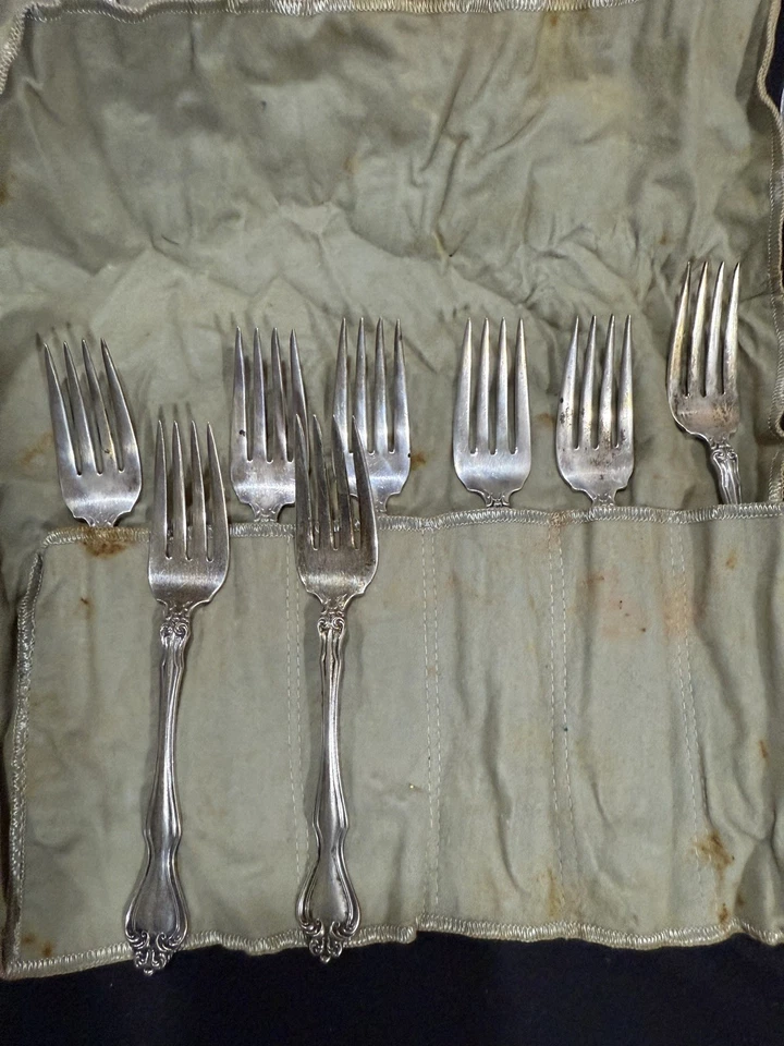 GEORGE & MARTHA WASHINGTON de Westmoreland 46 piezas conjunto vintage de plata de ley Foto 2 de 4