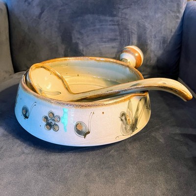 MEXICAN KEN EDWARDS EL PALOMAR LG 13'' FLOWER FLORAL HANDLED CASSEROLE DISH BOWL
