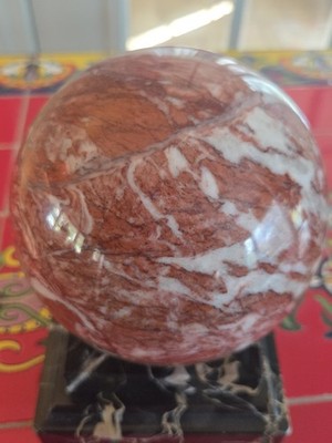 Natural Red Jasper Sphere Quartz Crystal Ball Healing 9lbs 4147g 5x8'' XL ITALY!