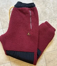 Nike Jordan Essentials Winter Fleece Pant Sherpa High Pile Red DV1569-680 Medium