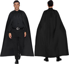 Halloween Black Cape Costume for Adult, Knight Cloak Dress Up Cosplay Set