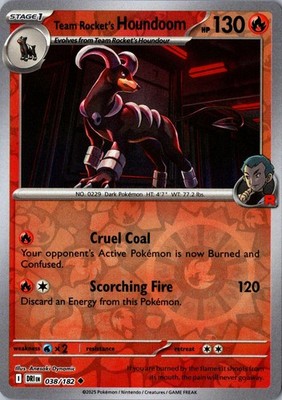 Team Rocket's Houndoom Reverse Holo 038/182 Uncommon Destined Rivals LP Pokemon