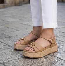 SANDALI DA DONNA BEIGE CON ZEPPA 4US CESARE PACIOTTI UZM02  MODA ESTATE 2026
