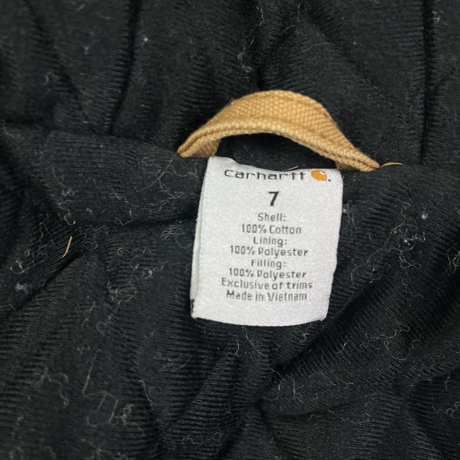 Carhartt Canvas Quilted Lined Jacket Tan Brown Distressed Kids Youth Size 7 image 6