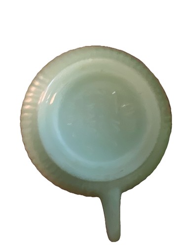 Vtg Fire King Jadeite Green Ribbed 3 1/2” Tea Cups Saucer Set Of 2 - Picture 4 of 7