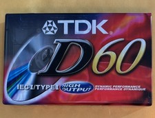 Sealed TDK D60 IECI Type I Normal Position 60 Min Cassette Tape High Output