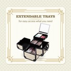 BYOOTIQUE Makeup Train Case w/ Cube Case Cosmetic Organizer Art Deco Pastel — photo 4