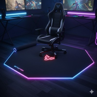 Fußmatte /Gaming Floor Mat Gaming Chair Mat.  mit Leuchtpunkten
