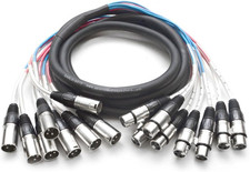 Speakers 8 Channel XLR Snake Cables, Pro Audio Snake Cables, 10 Foot, Multiple C