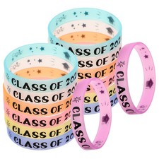 14pcs Glow in the Dark Graduation Bracelets: Luminous Silicone Wristband - for