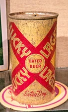 1941  LUCKY LAGER EXTRA DRY FLAT TOP BEER CAN GENERAL SAN FRANCISCO CA IRTP