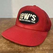 Vintage Lew’s Speed Fishing Team Snapback Trucker Hat - Red