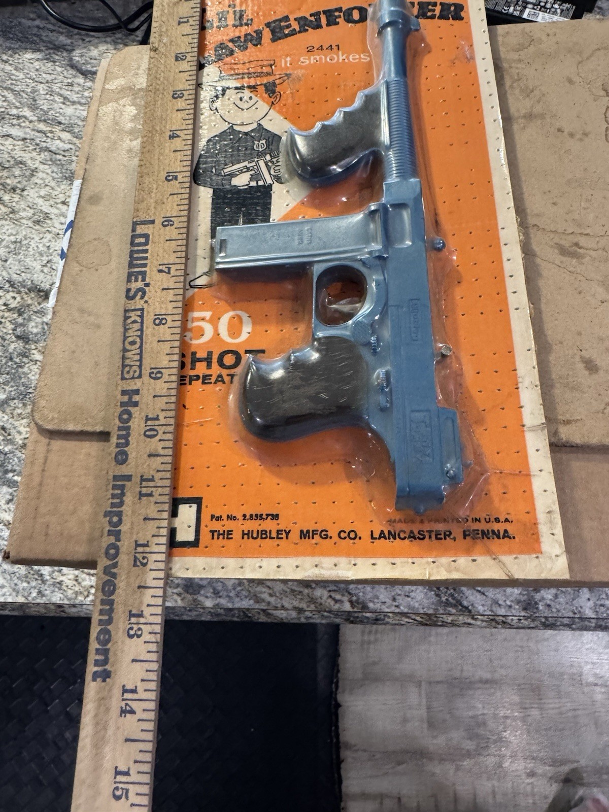 Hubley Li’l Law Enforcer Tiny Tommy 2441 Tommy Gun – Sealed 1950s