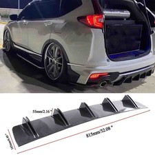 For Honda Cr-v Crv Carbon Fiber Pattern Rear Bumper Diffuser 10 Fins Splitter