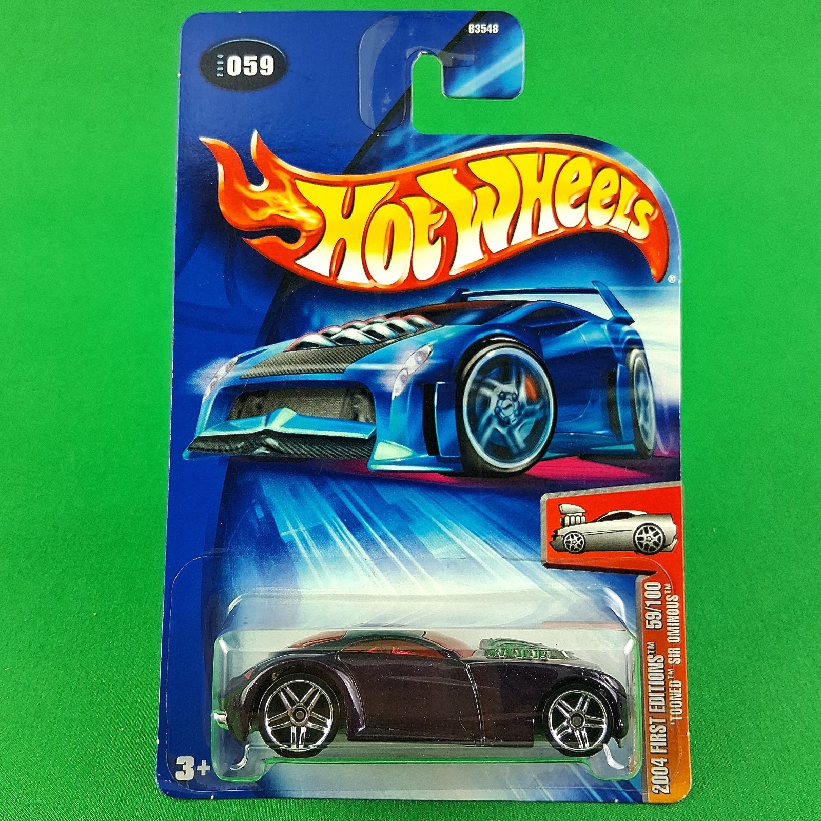 2004  Hot Wheels #059 'Tooned Sir Ominous Dark Purple First Editions Chrome PR5