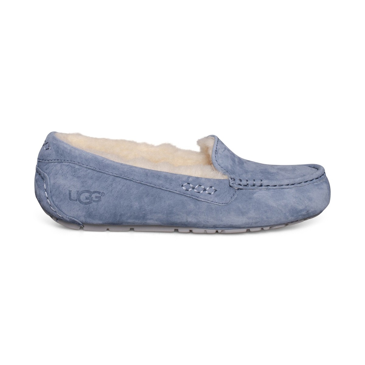 UGG ANSLEY ALOHA BLUE SUEDE SLIP ON SLIPPERS WOMEN'S SHOES