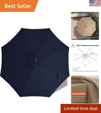 Waterproof 9ft Navy Blue Umbrella Canopy for 8-Rib Frame - Stylish Protection