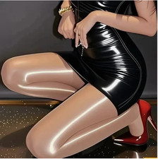 Seamless Women Oil Shiny Glossy Stockings Pantyhose Sheer Silky Tights Clubwear