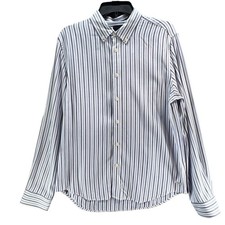 Scotch  Soda Shirt Mens L Blue White Stripe Viscose Button Down Business Preppy