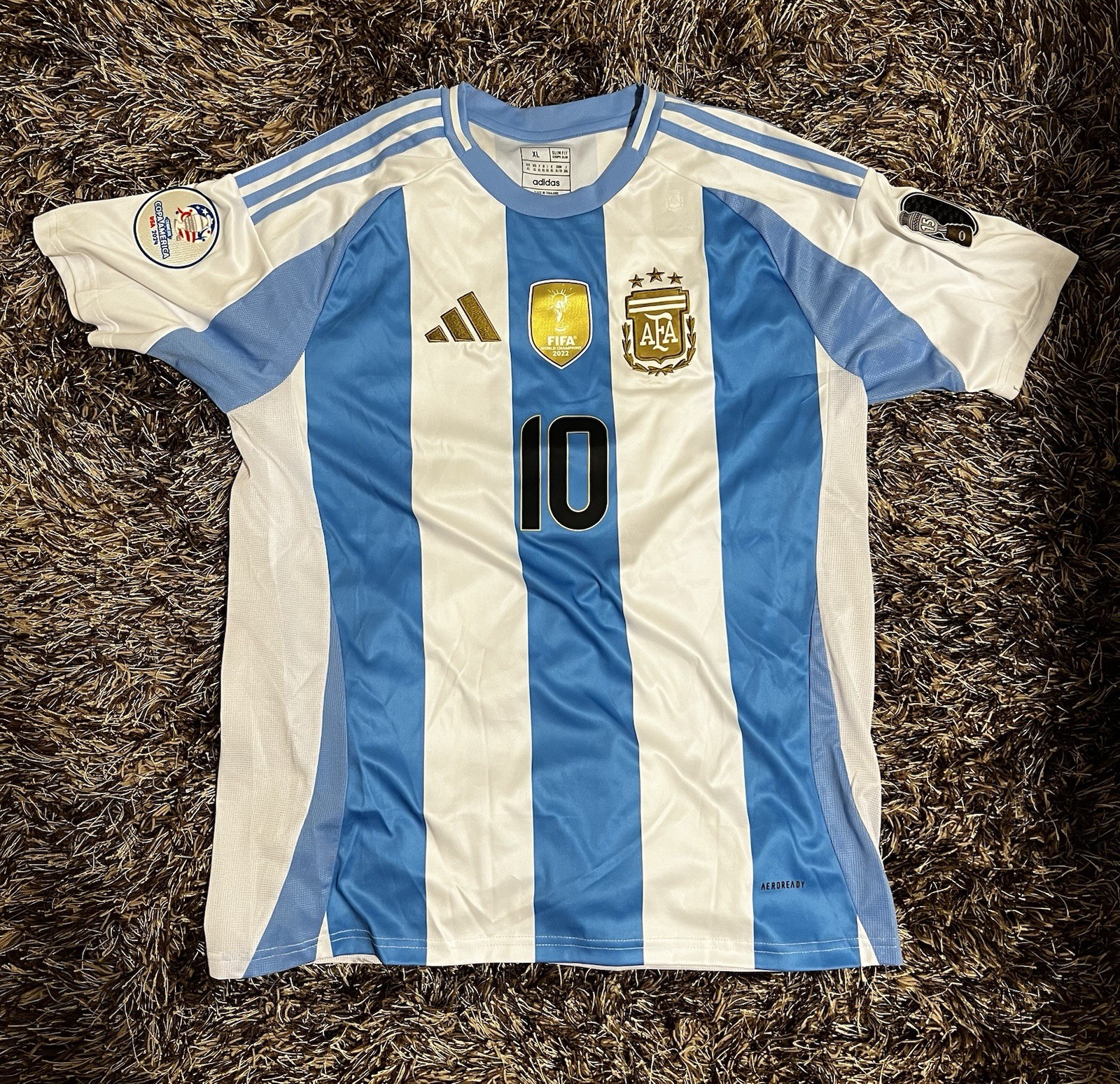 adidas Argentina Lionel Messi #10 Men's Soccer Jersey XL Blue/White