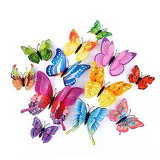 Butterfly Wall Decor 24/PCS, 3D Butterflies Stickers for Party 48 Colorful