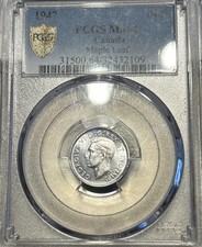 1947 Canada 10-Cents PCGS MS64. Maple Leaf