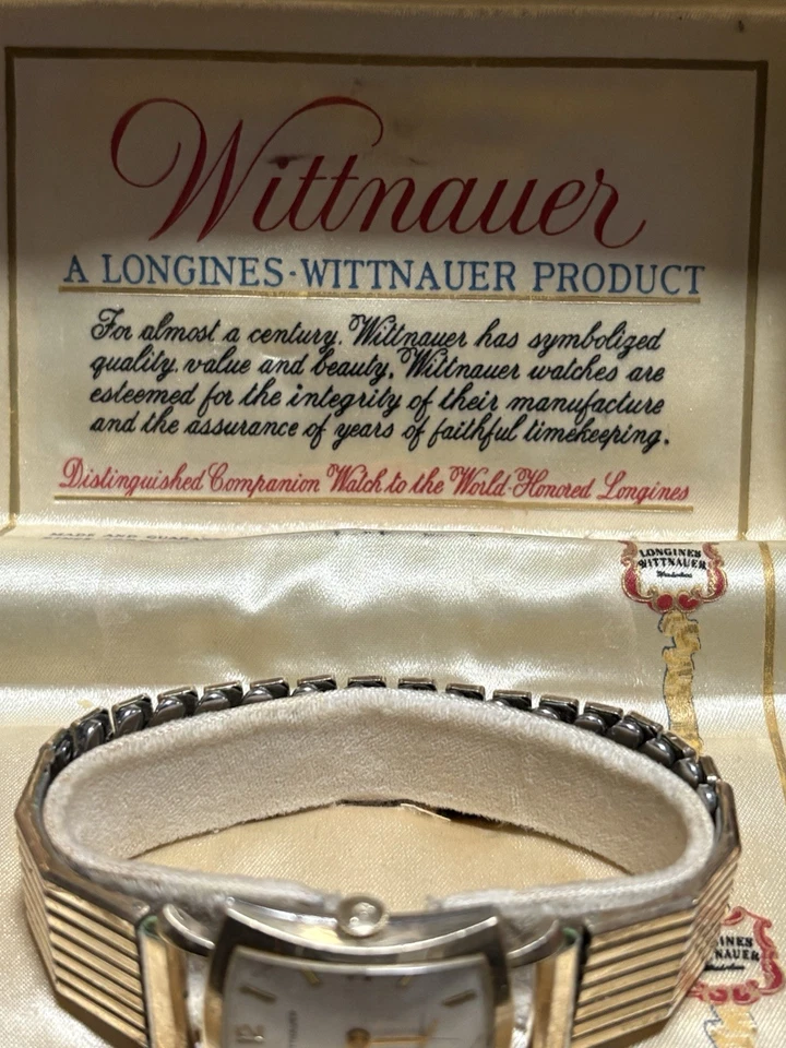 1940s Wittnauer Men's 10K Gold Swiss 17jwl Fancy Lugs Watch w/ Original Box - Image 3 of 4