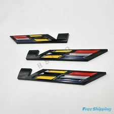 3PC Black Colorful XT6 CTS SRX V Emblem 3D Metal Rear Trunk Fender Badge Sticker