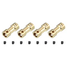 4Pcs Shaft Coupling Joint 5mm to 6mm Brass Motor Shaft Coupler with M3 Screws