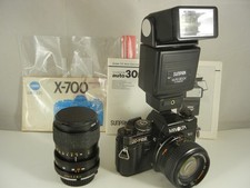 Minolta X-700 35mm Film Camera with 50mm 1.4 and 28-70mm Lenses, Flash - Working