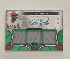 2025 Topps Tier One Torii Hunter Auto Relics Green /25 #AT1R-TOH - Angels