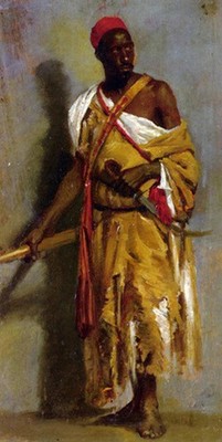 Museum quality oil painting handpainted on canvas  ''A morrocan guard-huge ''