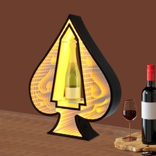Wine Display Rack with LED Lighting Champagne Bottle Presenter Showing Holder