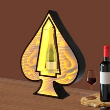 Wine Display Rack with LED Lighting Champagne Bottle Presenter Showing Holder