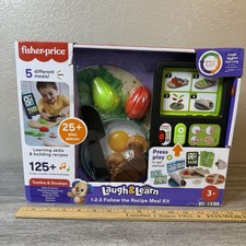 Fisher Price Laugh Learn 123 Follow Recipe Meal Kit 25 Piece Cooking Set