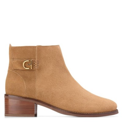 Cole Haan Womens Holis Buckle Bootie, Golden Toff Suede, 11-B US 