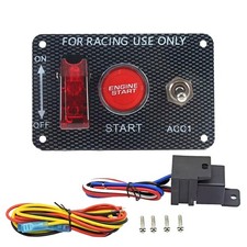 3-in-1 Universal 12V Racing Ignition Switch Panel - Push Button Toggle for Ra...