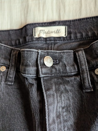 Madewell Damskie Slim Boy Jean 29 Czarne Prane lata 90. Vintage Fade - Zdjęcie 5 z 11
