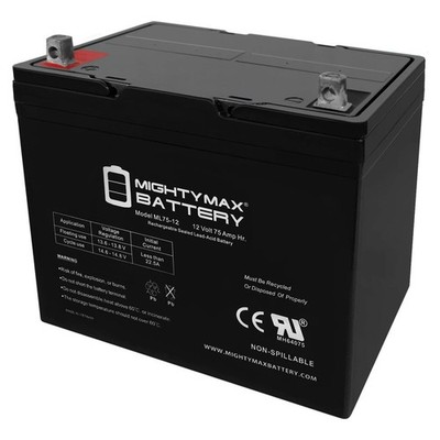 Mighty Max 12V 75Ah AGM Battery Compatible With SeaWill LSW1260D