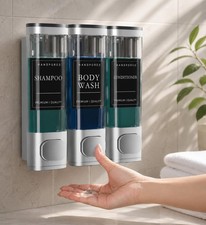 Shampoo and Conditioner Dispenser, Shower Soap Dispenser Wall Mounted, Shower...