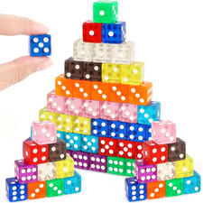 50 Pieces Colored Dice Set 16Mm Standard Game Dices Acrylic 6 Sided Colorful Bul