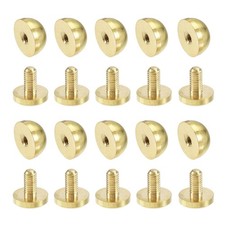 12x7mm Round Studs Rivet Purse Handbag Feet Nails Brass Leather Craft DIY 10pcs