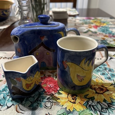 Herman Dodge & Son Hand-Painted Tea Set By Marianne Vinich 1999, Thailand