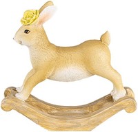 Clayre & Eef Schaukelkaninchen Dekofigur Braun 16X5X14 Cm Landhausstil