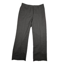 Anne Klein Wide Leg Dress Pants 12 Wool Blend Career Office Gray Trousers
