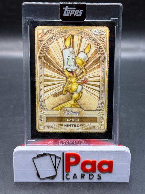 Topps Disney / Pixar MINT - Gold - Encased - Lumiere /10 The Beuty and The Beast