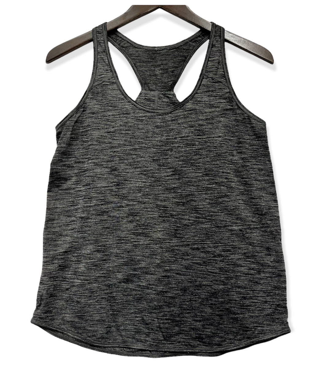 Lululemon Athletica Women's Heathered Gray/Black Racerback Essential Tank Top S