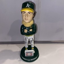 Tony Larussa Autographed with 2014 HOF InscriptionOakland A's Bobblehead JSA COA