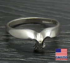 Sterling Silver Unique Pointed Reflective Curved Pointed Band Ring Size 7.75