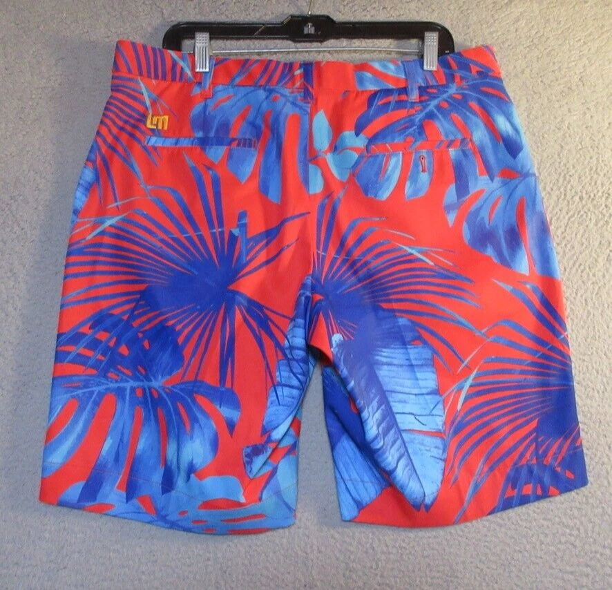 Loudmouth Shorts 36 Mens Golf Wood Worth Tropical Print EUC Rare Measures 36x11 - Image 3 of 4